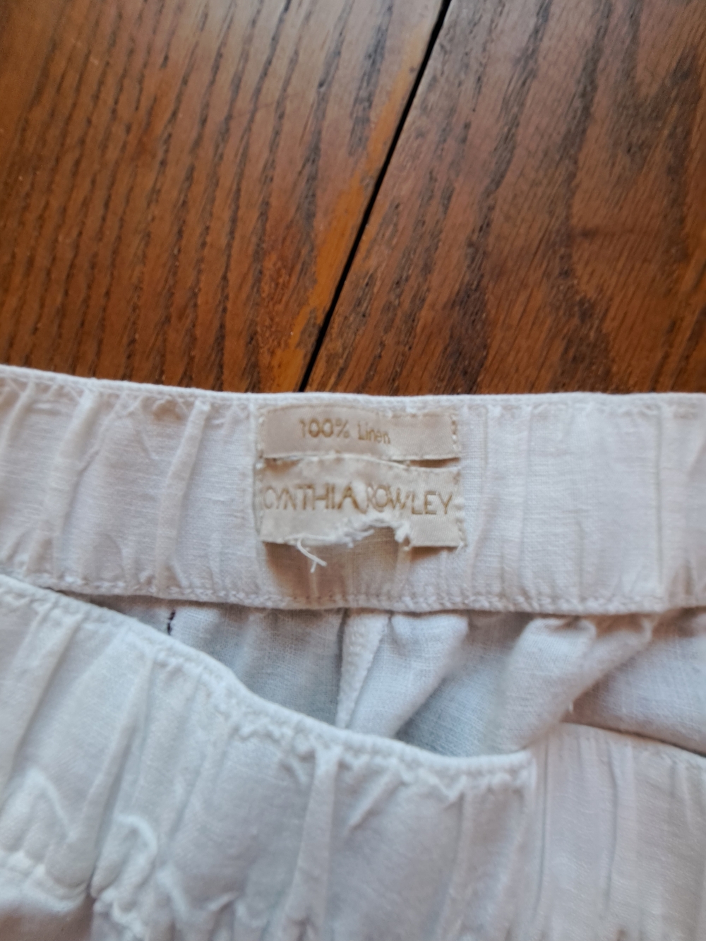 Cynthia Rowley Off-White Straight-Leg Linen Pants